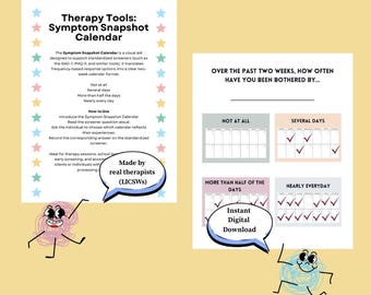 Symptom Tracker Calendar | Mental Health Assessment Tool (Printable Resource)
