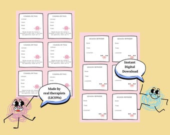 Therapy Session Reminders & Counselor Hall Passes | School Counseling Printables | Student Support Printable | Therapy Resource