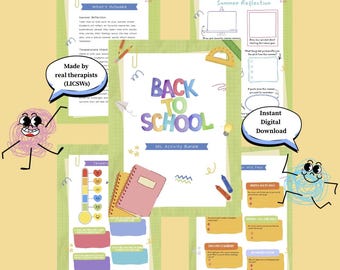Back to School SEL Activities | School Counseling Worksheets | First Week of School | Student Reflection & Goal Setting | SELPrintable