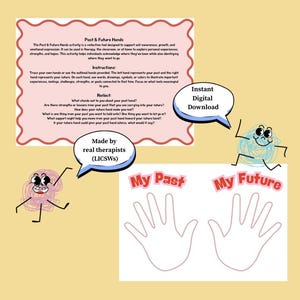 Past & Future Hands Worksheet | SEL Art Therapy (Printable Resource)