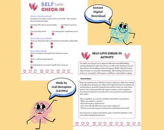 Self Love Check-In Worksheet for Teens | Therapy & SEL Activity (Digital Download)