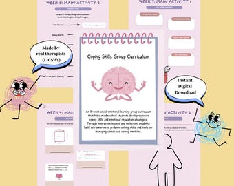 Coping Skills Group Curriculum | 8-Week SEL Counseling Group Lessons | Emotional Regulation Activities | School Counseling Tools