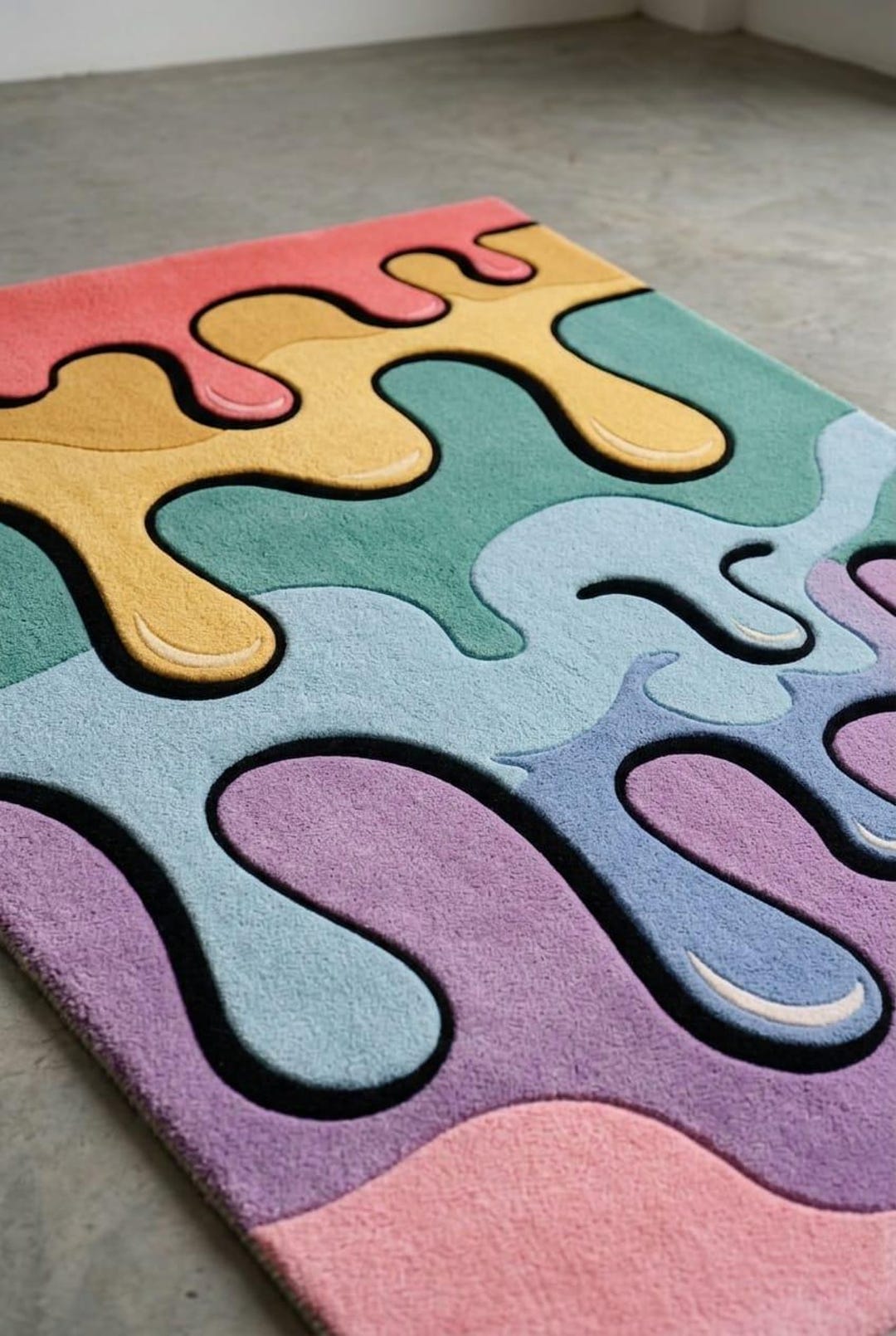 Toom Rug Drip Hand-tufted Wool Rug – Melting Drip Liquid Abstract Pop Art (5x8) - Etsy