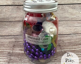 Mermaid Playdough Sensory Jar for Kids, Busy Play Learning Gift for Kids