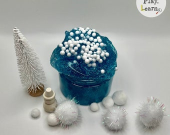 Snowball Fight Slime Jar for Kids, Busy Play Learning Gift for Kids, Winter Snow Fun