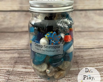 Ocean Playdough Sensory Jar for Kids, Busy Play Learning Gift for Kids