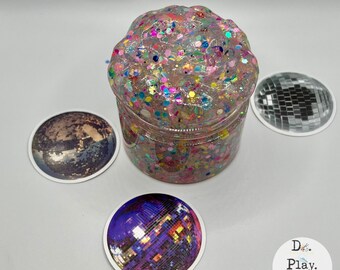 Disco Ball Slime Jar for Kids, Busy Play Learning Gift for Kids, Winter Snow Fun