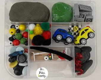 Rev It Raceway Playdough Sensory Kit for Kids, Busy Play Learning Gift for Kids