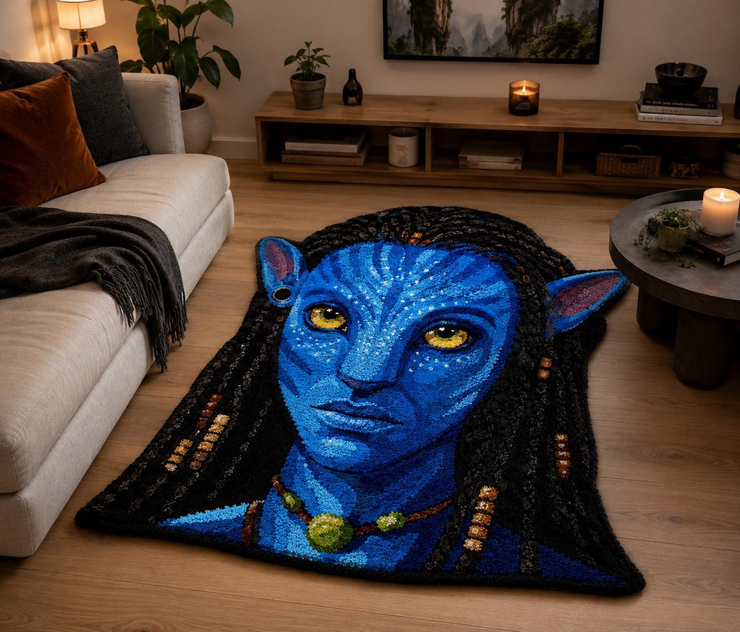 Avatar Inspired Handmade Tufted Rug – Fantasy Character Shape Rug ...