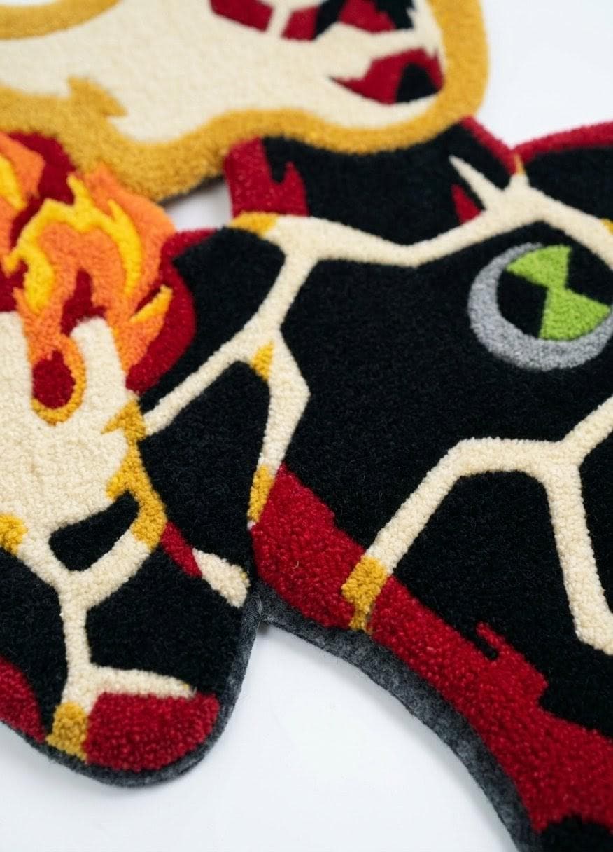 Ben 10 Heatblast Tufted Rug | Handmade Cartoon Character Rug | Kids ...
