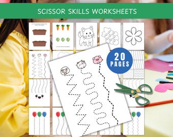 Preschool Scissor Skills Worksheets, Fine Motor Skills, Cutting Practice, Homeschool Printables, Montessori Toddler, OT Occupational Therapy