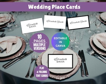 Editable Old Money Wedding Place Cards Template, Printable Seating Tent Fold Cards, Flat Wedding Name Cards, Wedding Placecards, Table Cards