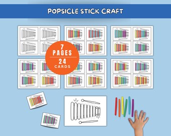 Popsicle Sticks Color Sorting Activity Cards, Color Matching, Toddler Activities, Learning Teaching Colors, Preschool Printable Learning