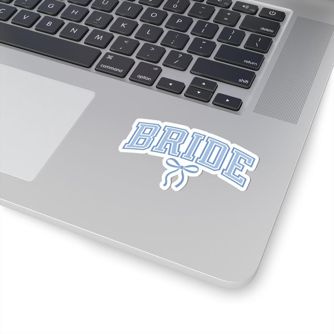 Bride Bow Sticker | Kiss-cut Wedding Decal, Pastel Blue Bridal Decal - Etsy