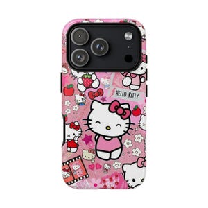 Hello Kitty-telefoonhoesje | roze iphonehoesje met kawaiikarakter | iPhone 17, iPhone 17 Pro, iPhone 17 Pro max, iPhone 17 Air afbeelding 1