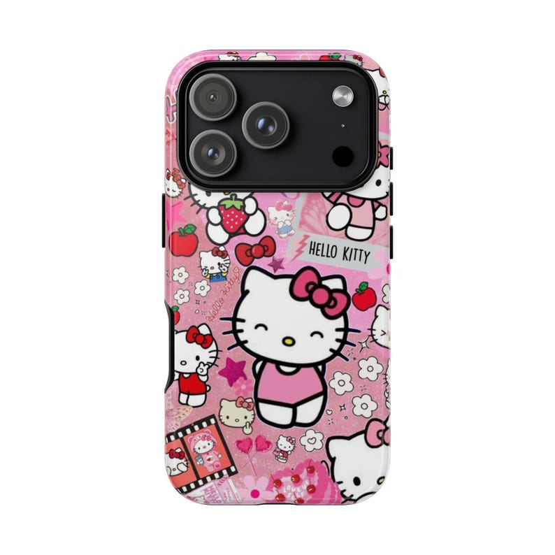Hello Kitty-telefoonhoesje | roze iphonehoesje met kawaiikarakter | iPhone 17, iPhone 17 Pro, iPhone 17 Pro max, iPhone 17 Air afbeelding 1