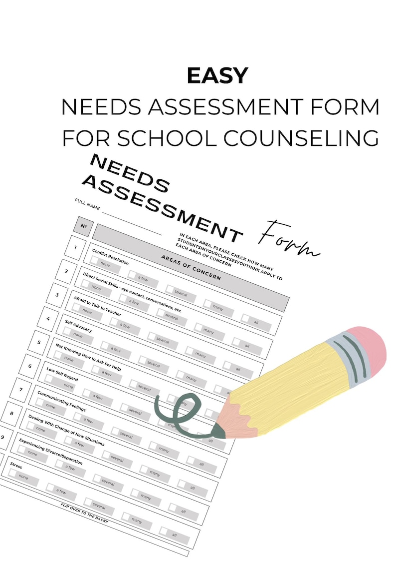 School Counseling Needs Assessment Form - Etsy
