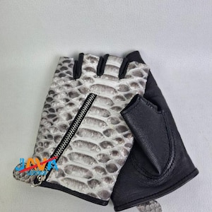 Pyton Läderhandskar Handgjorda Ormskinns Bikerhandskar Exotisk Lyx Unisex bild 4