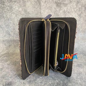 Genuine Python Snakeskin Women Wallet – Luxury Long Zipper Wallet with Lambskin Interior image 7
