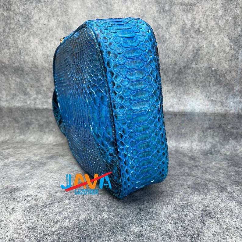 Python Snakeskin Mini Backpack Handmade Luxury Leather Bag Exotic Women Purse Gift image 4