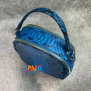 Python Snakeskin Mini Backpack Handmade Luxury Leather Bag Exotic Women Purse Gift image 5
