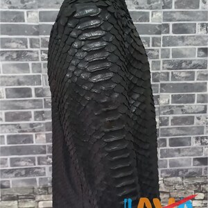 Authentic Python Leather Jacket Black Snakeskin Coat Handmade Luxury Mens Wear image 2