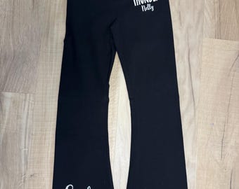 Personalized Cheerleading Pants – Black Yoga Leggings, Custom Team Name