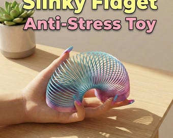 3D Print Slinky STL. Print in Place Spring Fidget. Anti-Stress Toy 3MF and STL