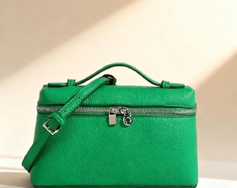 Lychee Grain Mini Crossbody Bag | Lunch Box Style Purse