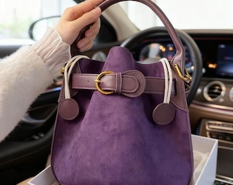 Purple Bucket Handbag – Large Capacity Shoulder Bag