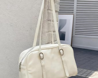 Green PU Leather Shoulder Bag, Large Capacity Casual Tote Purse