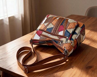 Vintage Multi-Pocket Crossbody Bag – Elegant Retro Shoulder Handbag for Women