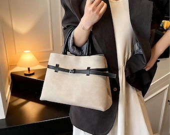 Large Designer Top-Handle Tote – Luxury Fabric Shoulder Shopper Bag for Women