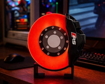 Brake Disc Night Light, Mini Caliper Model Lamp, Automotive Desk Decor, Car Enthusiast Gift