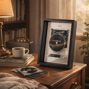 Wall Mounted CD Player, Transparent Mechanical Art, Bluetooth Speaker Connect (No Speaker)