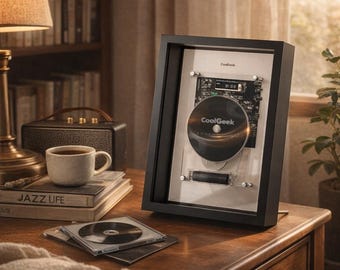 Wall Mounted CD Player, Transparent Mechanical Art, Bluetooth Speaker Connect (No Speaker)
