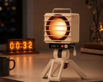 Searchlight Desktop Fan, Portable RGB Ambient Light, Rechargeable Office Gadget