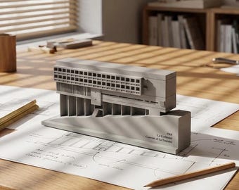 La Tourette Cement Model, Le Corbusier Inspired Brutalist Sculpture, Desk Decor