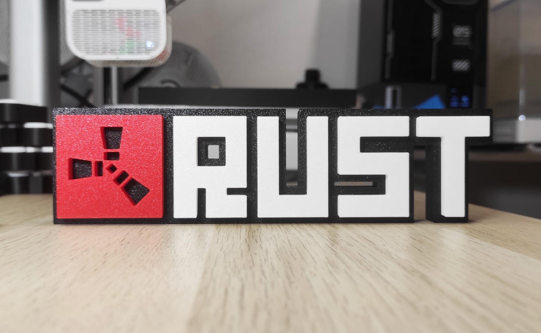 Rust Game Sign Custom Signs Rust Inspired Gaming Desk Sign, 3D Printed Gamer Decor, Survival Game ...