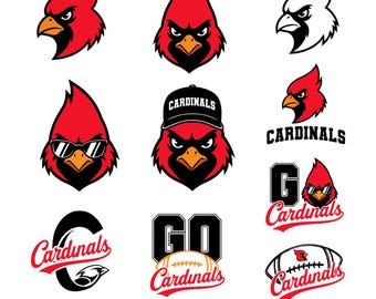 カーディナルスSVGバンドル、カーディナルスPNGロゴ、フットボール、マスコット、スクールチームプライドカットクリカット、アイゾナ