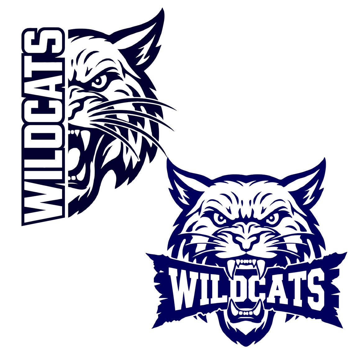 Wildcat Head Vector File Wildcats Head Bundle Football SVG PNG, Vector Cut File, Shilhouette ...
