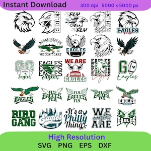 Eagles Bundle Football SVG Philladelphia PNG, Vector cut File, shilhouette,  cricut, tshirt, birtday