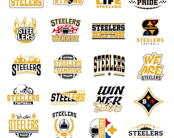 20 Steelers Football Team Logo Bundle, Pittaburgh SVG PNG (Digital Files)