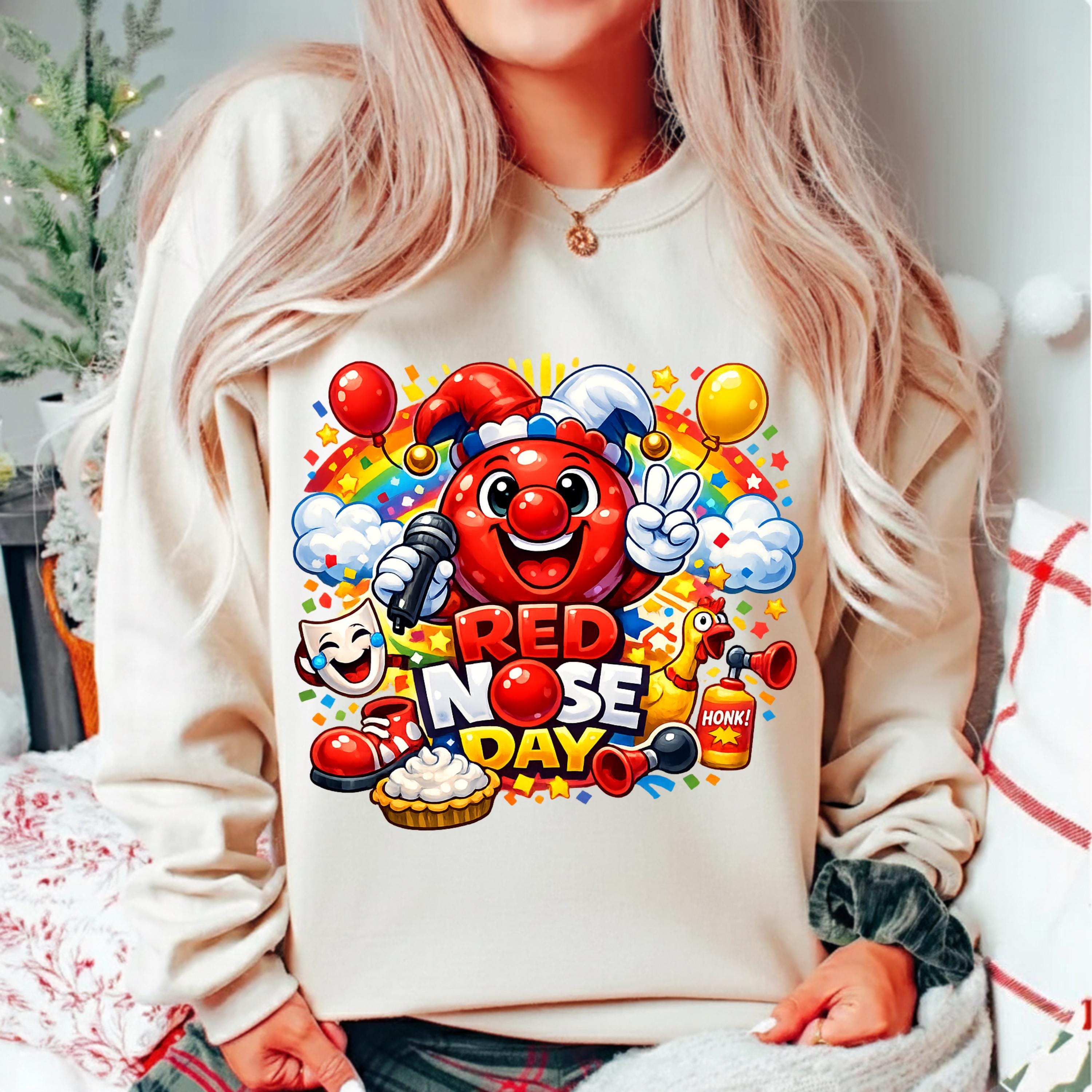 Red Nose Day Cartoon PNG, Festive Clown Art (digital Download) - Etsy