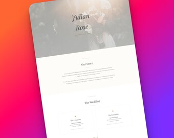 Elegant Wedding Website Template, Modern Invitation HTML (Digital Download)