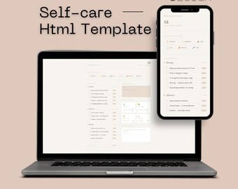 Self Care Routine Tracker | Interactive HTML Wellness Planner (Digital Download)