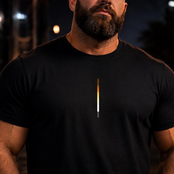 Bear Pride Flag T-Shirt, Minimal Bear Spectrum Tee, Subtle Gay Bear Shirt, Vertical Pride Line, Unisex LGBTQ Apparel