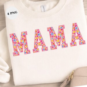Mama Pink Floral Design: 4 PNG Mama and Girls Clipart | Sublimation File (Digital Download)