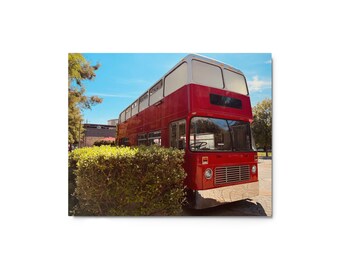 Red Double Decker Bus Metal Print: Levy Park Houston Art