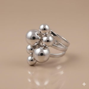 Silver ball bubble ring - Etsy 日本